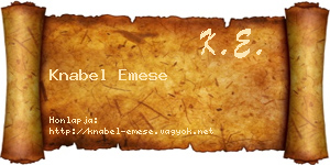 Knabel Emese névjegykártya